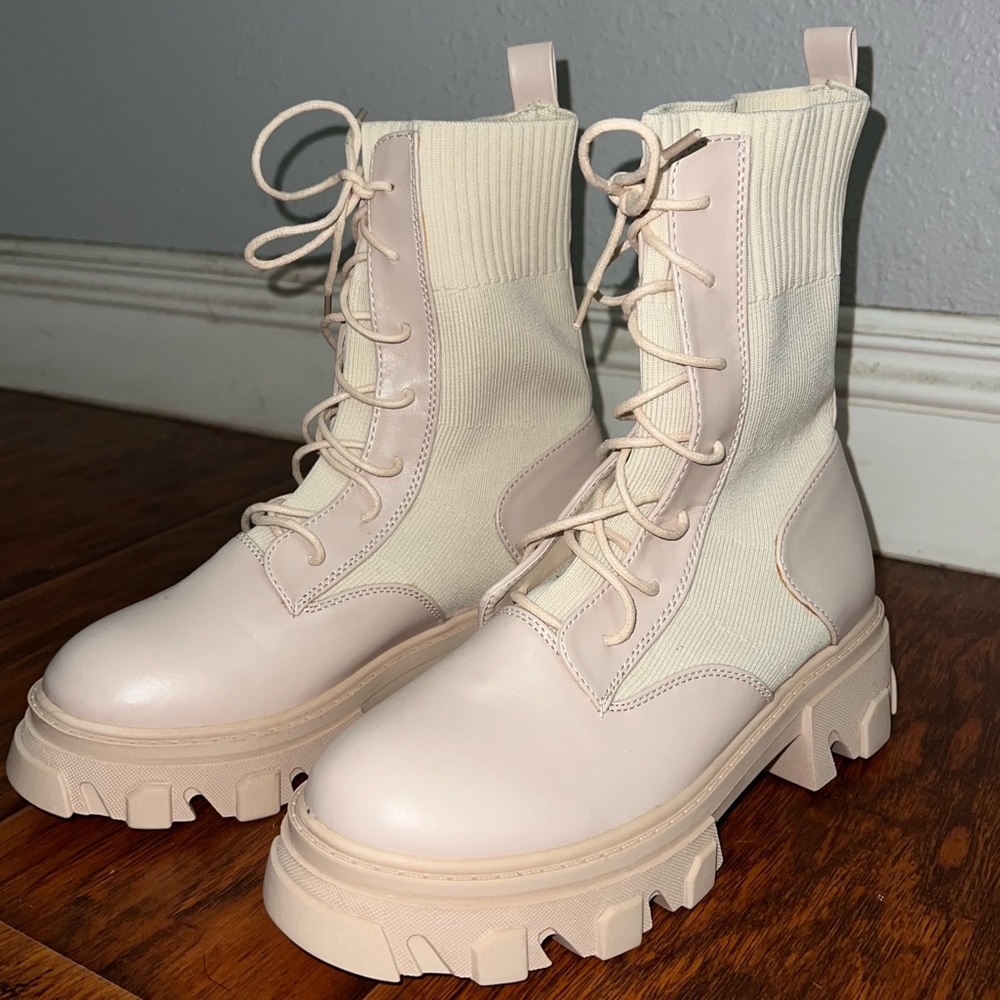 Knit Combat Boots